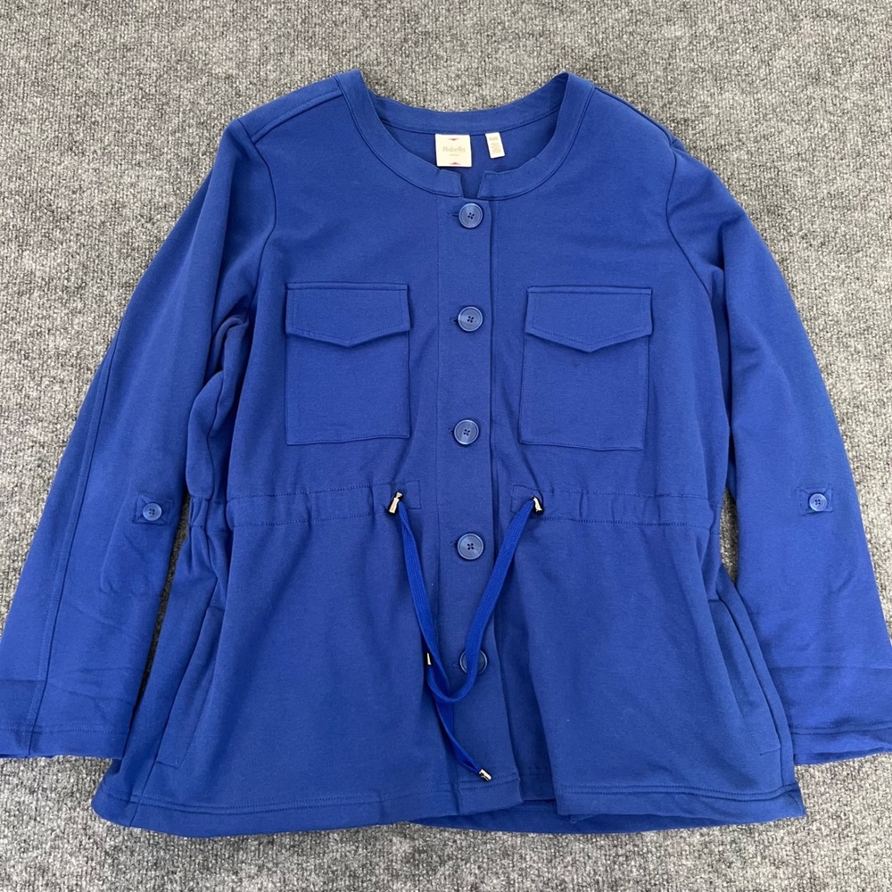 Rafaella Sport Royal Blue Utility Jacket Drawstring Waist Petite Large PL